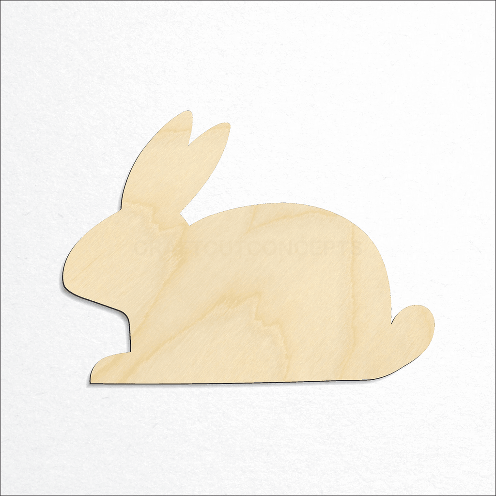 Wooden Bunny Laying Down craft shape available in sizes of 2 inch and up