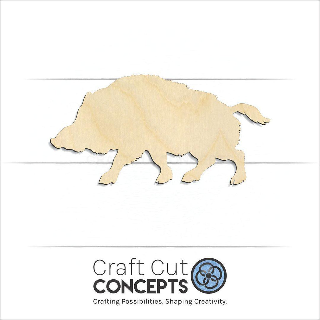 Craft Cut Concepts Logo under a wood Warthog craft shape and blank