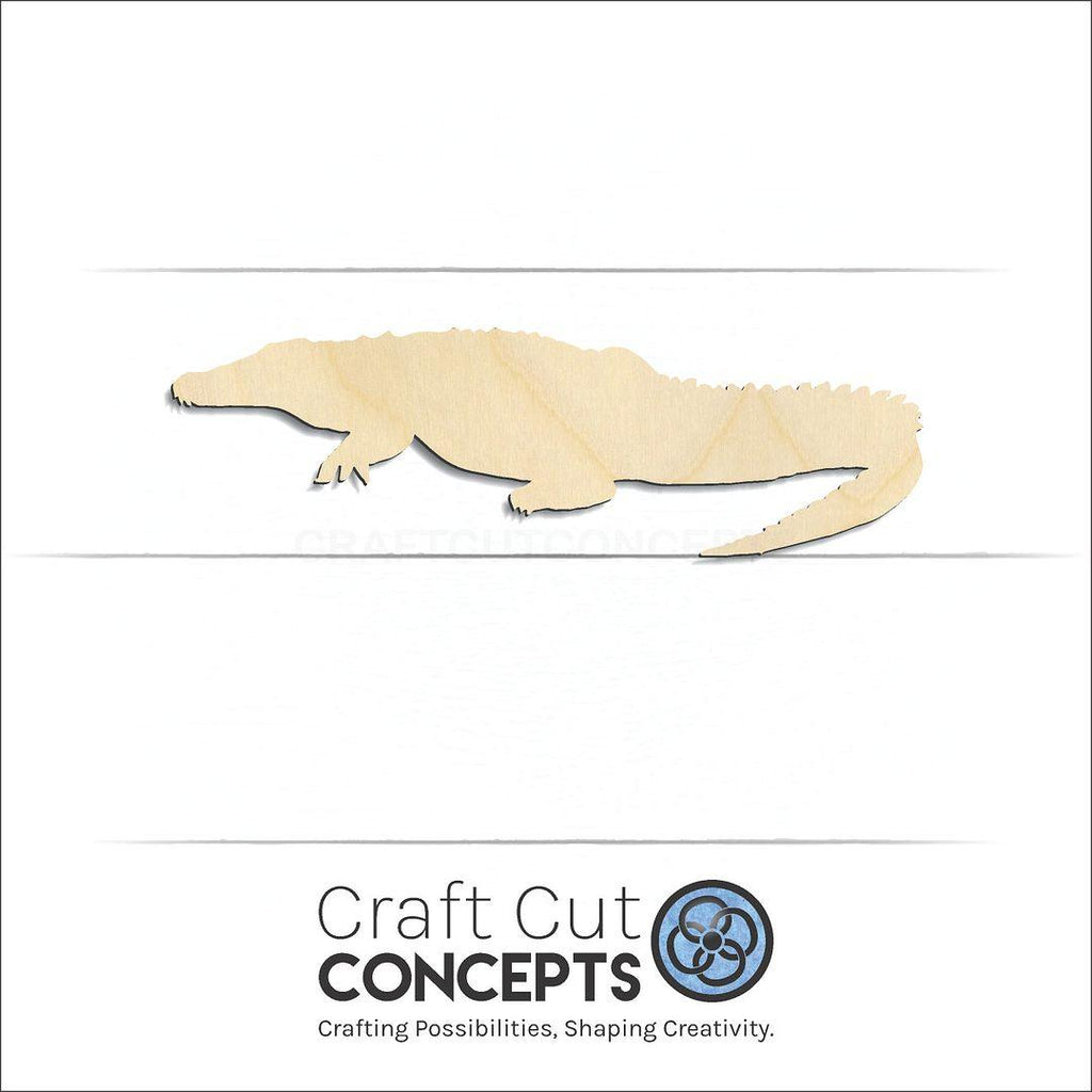 Craft Cut Concepts Logo under a wood Croc craft shape and blank