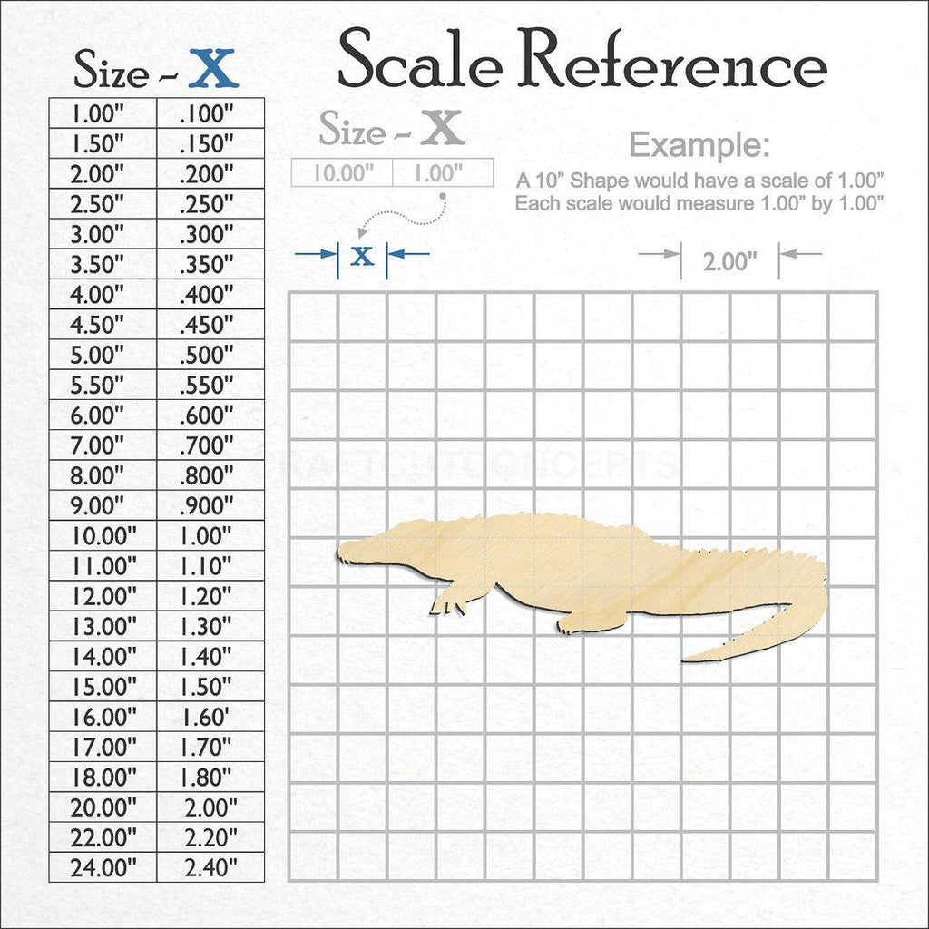 A scale and graph image showing a wood Croc craft blank