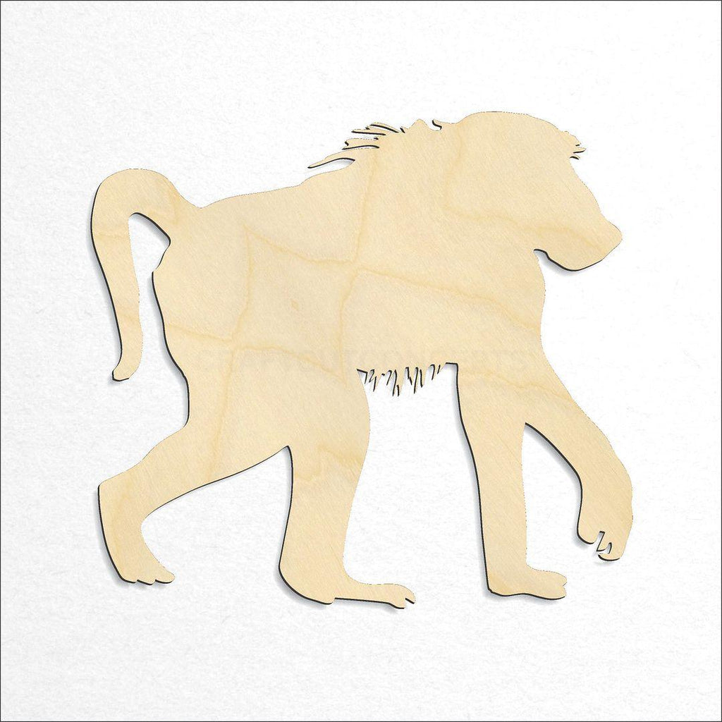 Wooden Baboon craft shape available in sizes of 2 inch and up
