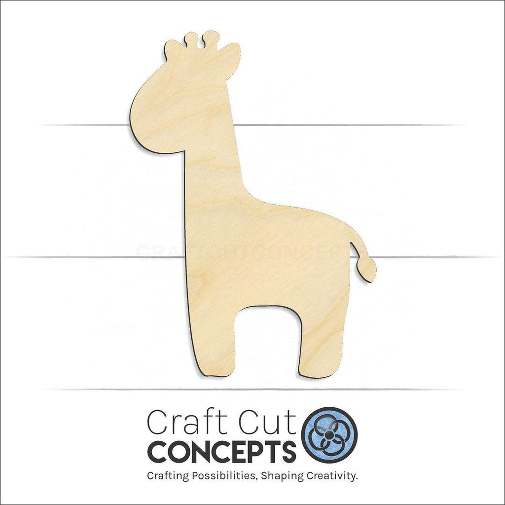 Craft Cut Concepts Logo under a wood Giraffe craft shape and blank