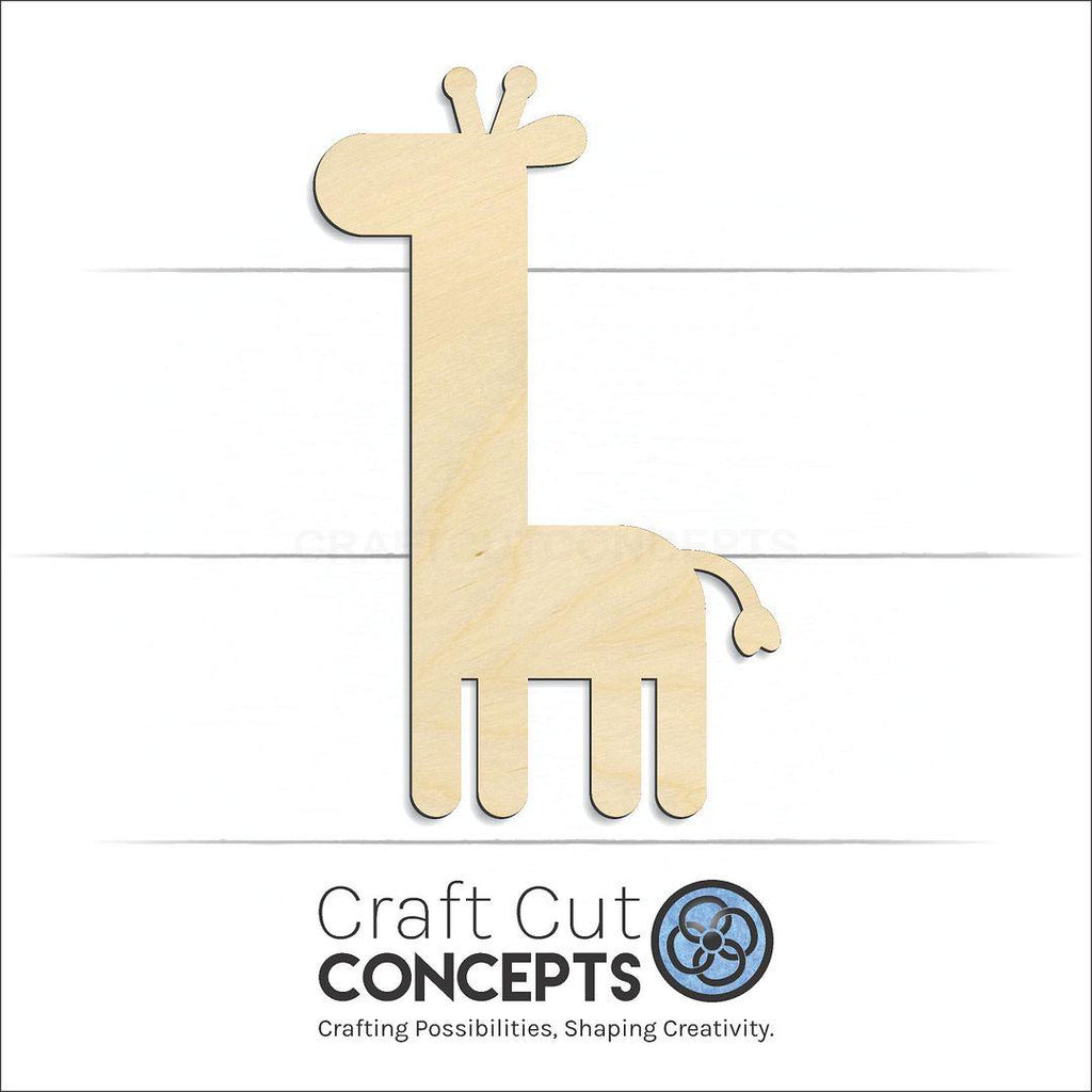 Craft Cut Concepts Logo under a wood Giraffe craft shape and blank