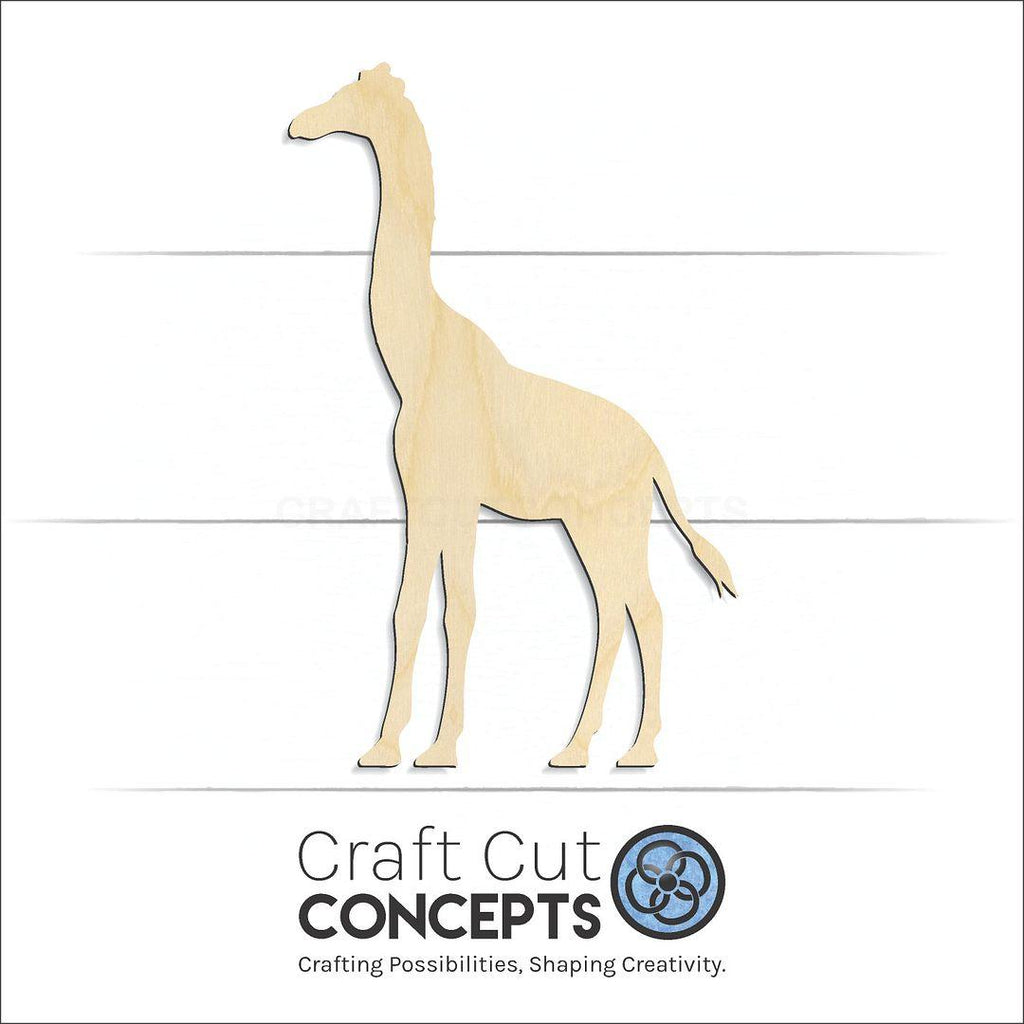 Craft Cut Concepts Logo under a wood Giraffe craft shape and blank