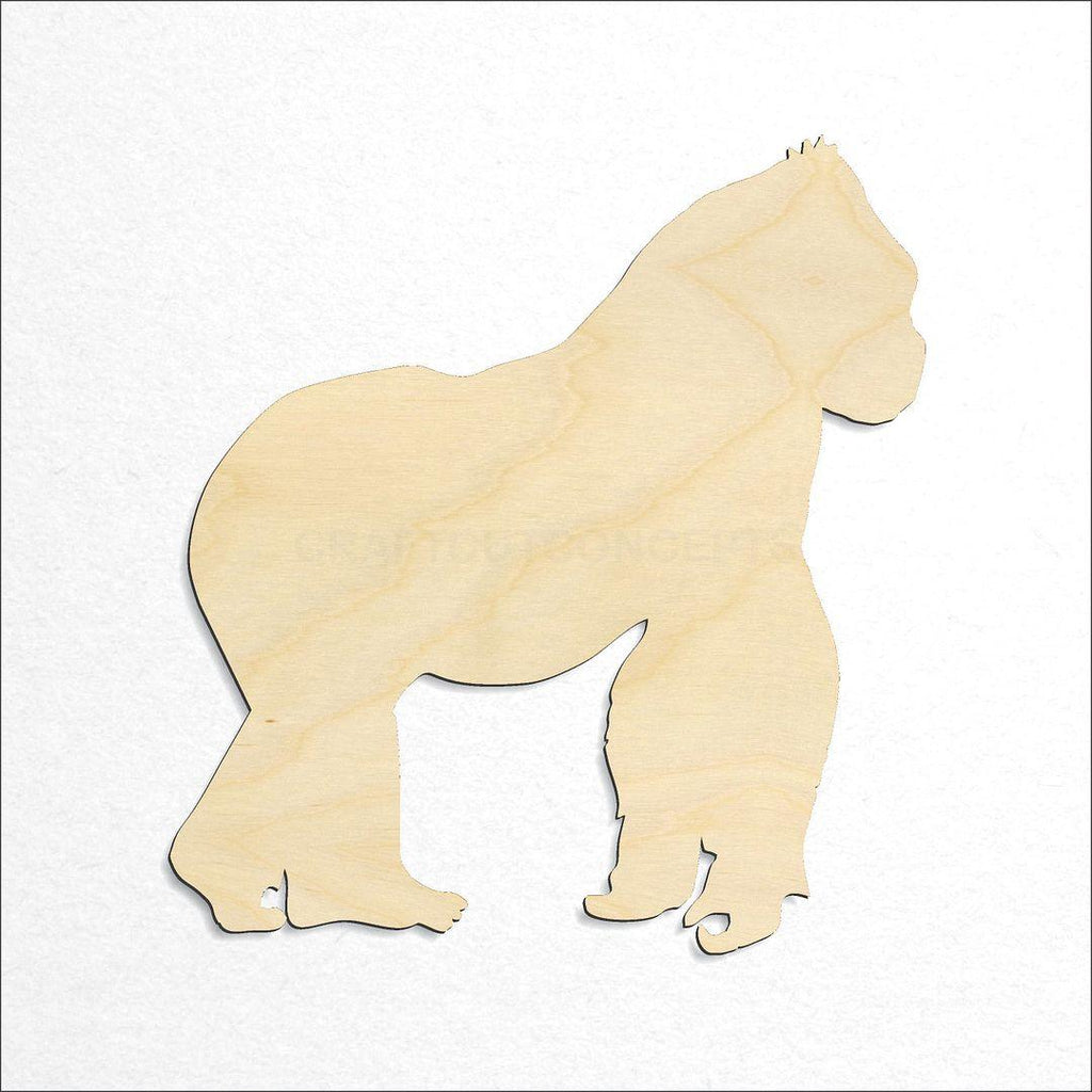 Wooden Gorilla craft shape available in sizes of 2 inch and up