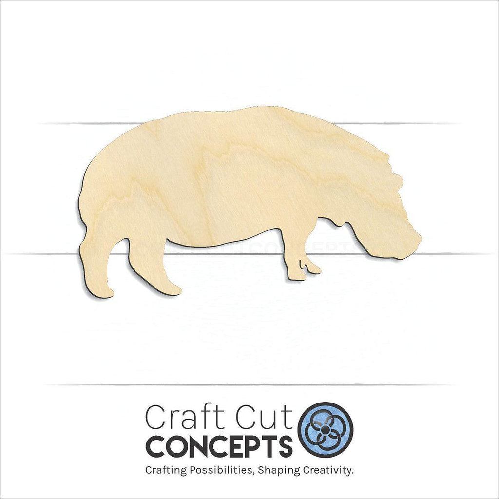 Craft Cut Concepts Logo under a wood Hippopotamus craft shape and blank