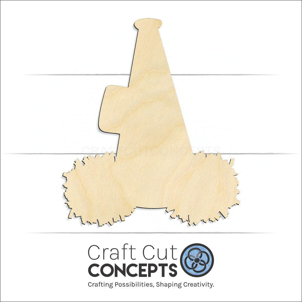 Craft Cut Concepts Logo under a wood Megaphone & Poms craft shape and blank