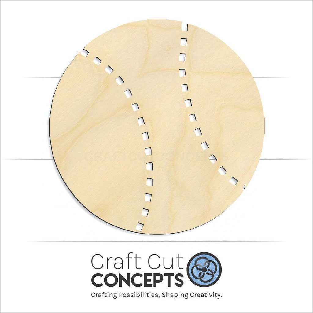 Craft Cut Concepts Logo under a wood Baseball craft shape and blank