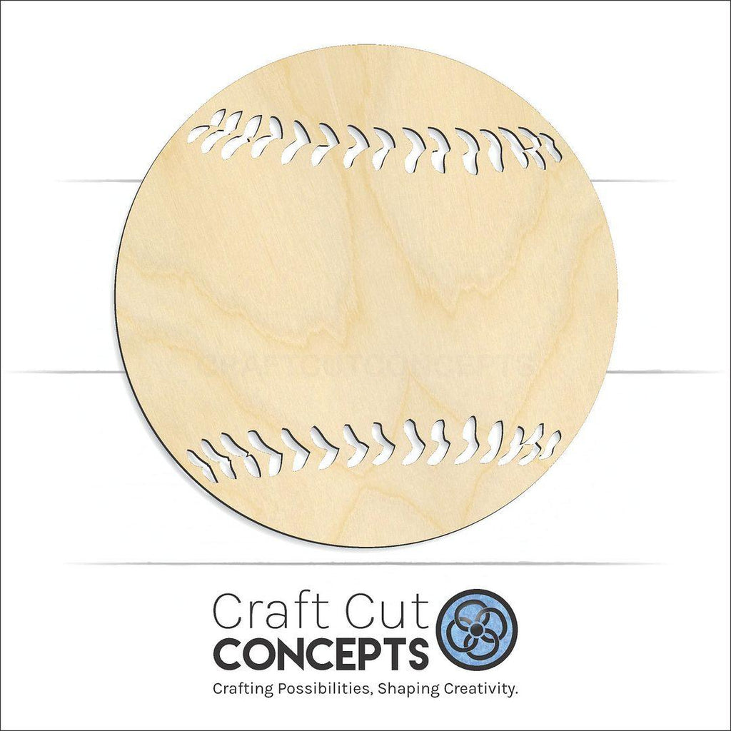 Craft Cut Concepts Logo under a wood Softball craft shape and blank
