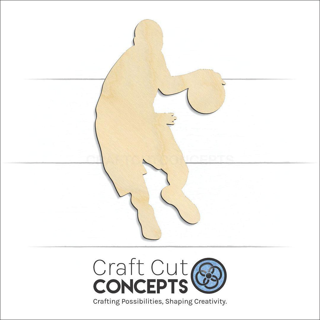 Craft Cut Concepts Logo under a wood Basket ball Player craft shape and blank