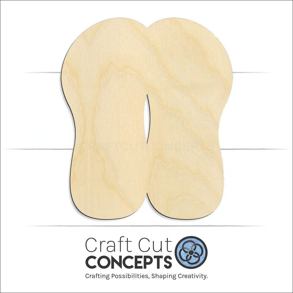 Craft Cut Concepts Logo under a wood Sandals craft shape and blank