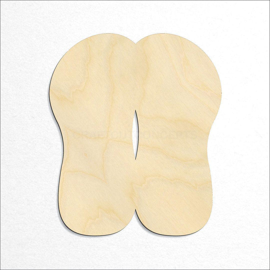 Wooden Sandals craft shape available in sizes of 1 inch and up