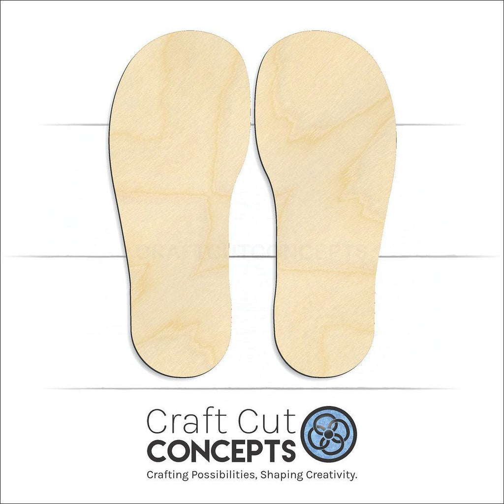 Craft Cut Concepts Logo under a wood Flip Flops craft shape and blank