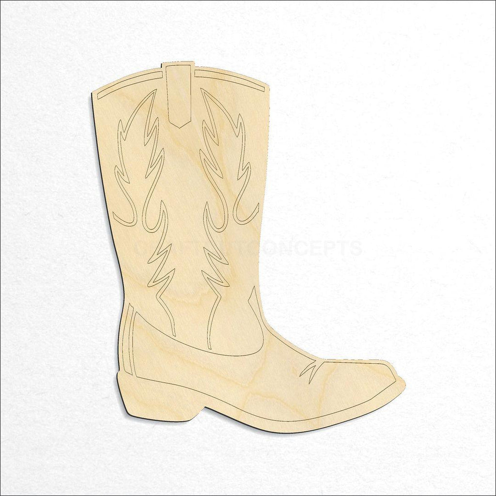 Wooden Cowboy Boot craft shape available in sizes of 2 inch and up