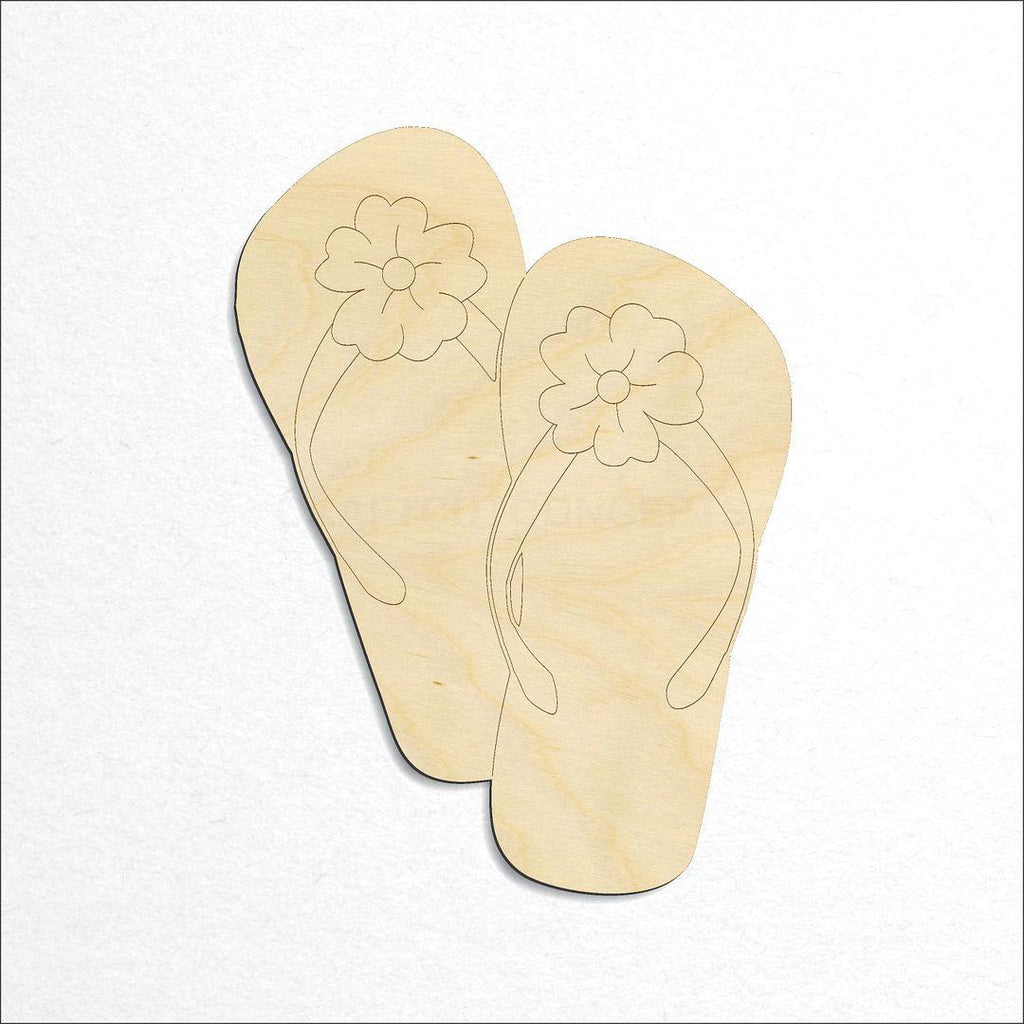Wooden Flip Flops Flower craft shape available in sizes of 3 inch and up