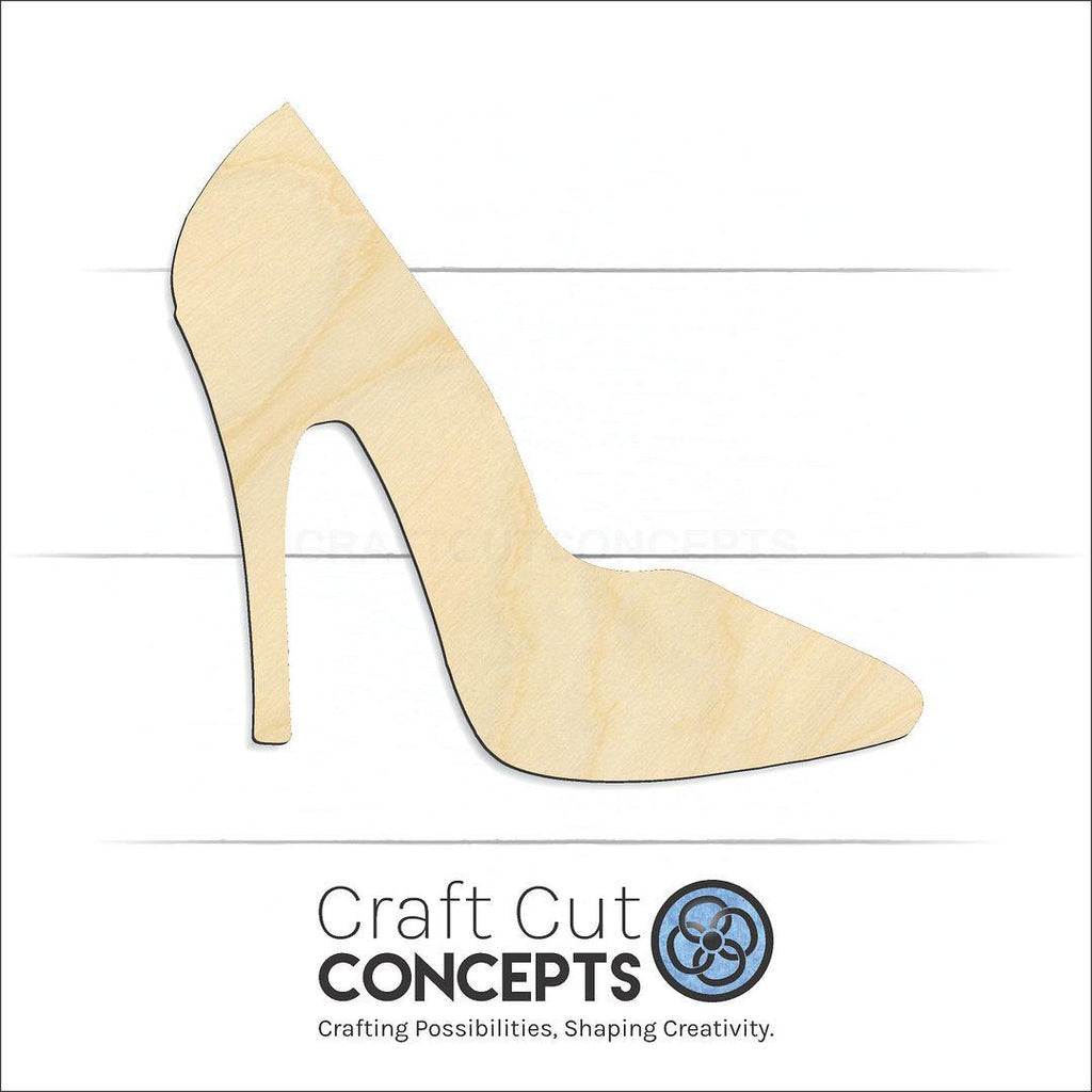 Craft Cut Concepts Logo under a wood Heels craft shape and blank