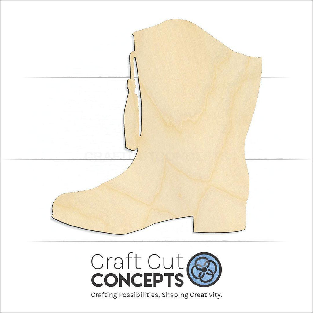 Craft Cut Concepts Logo under a wood Cowgirl Boot Team Boot craft shape and blank