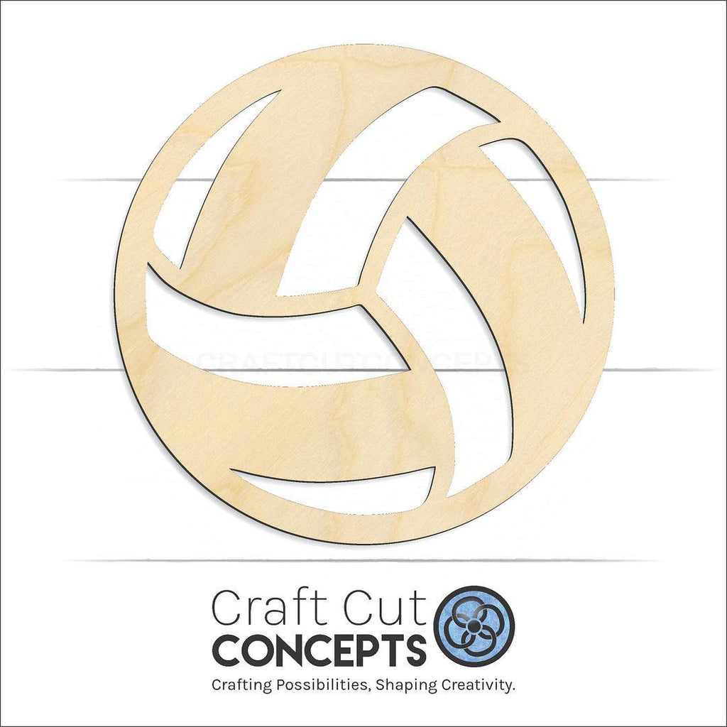 Craft Cut Concepts Logo under a wood Volley Ball craft shape and blank