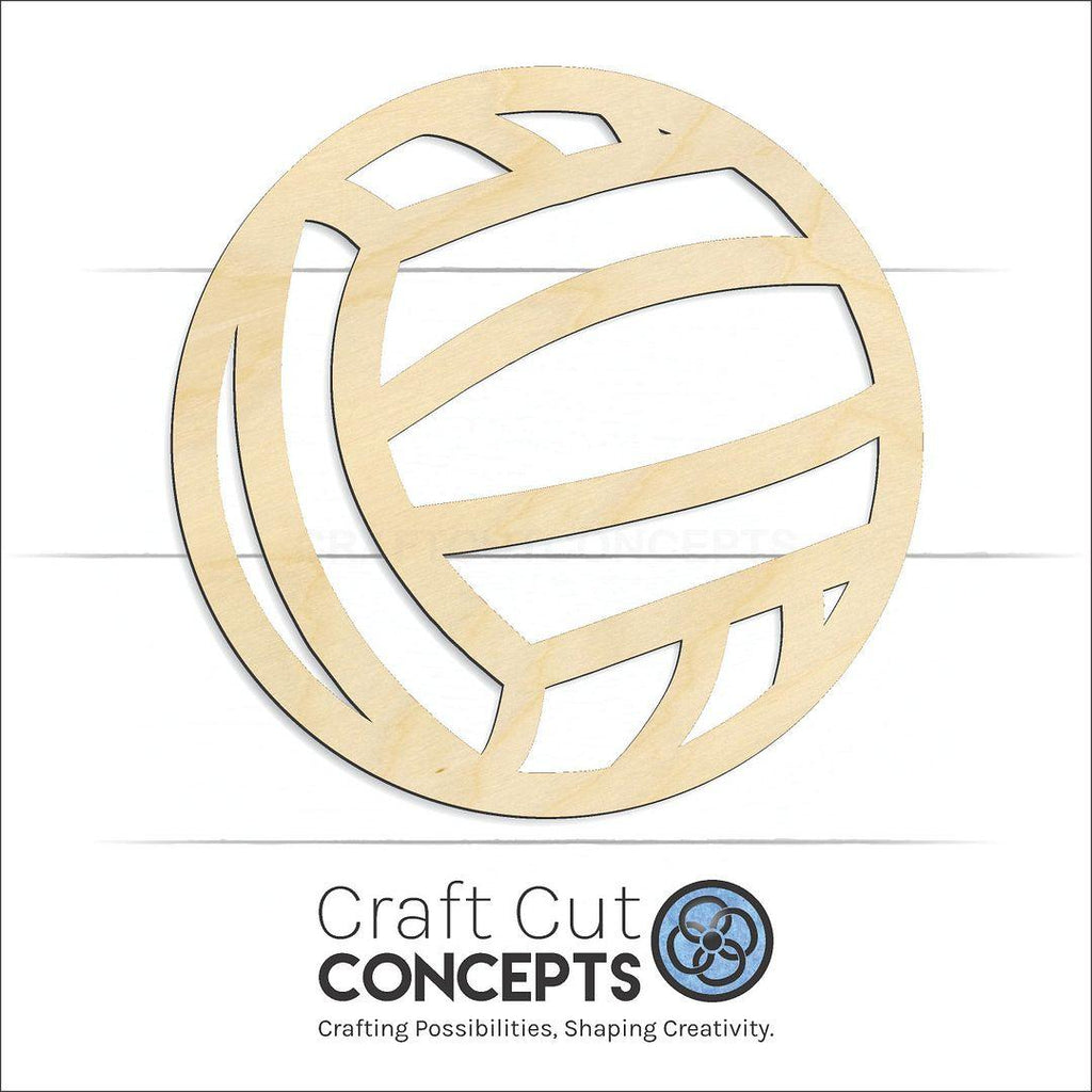 Craft Cut Concepts Logo under a wood Water Polo Ball craft shape and blank