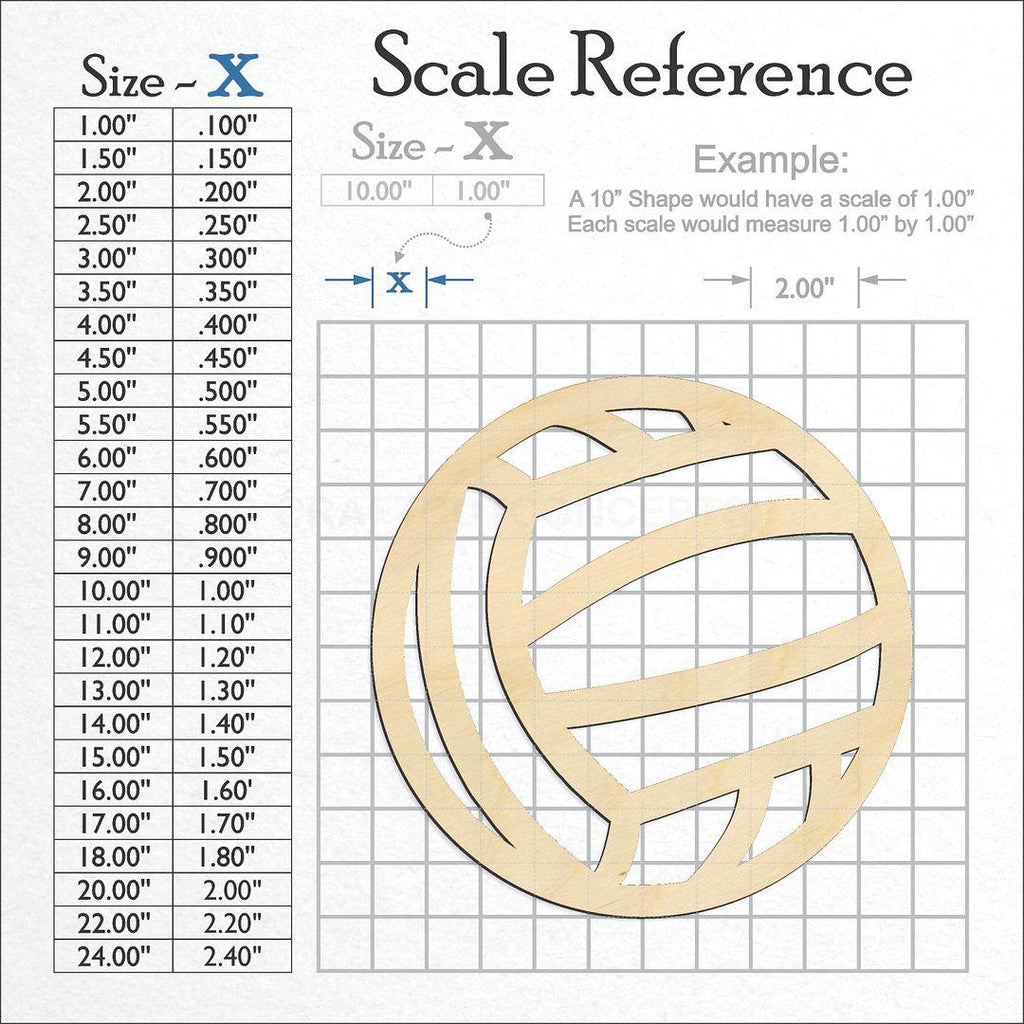 A scale and graph image showing a wood Water Polo Ball craft blank