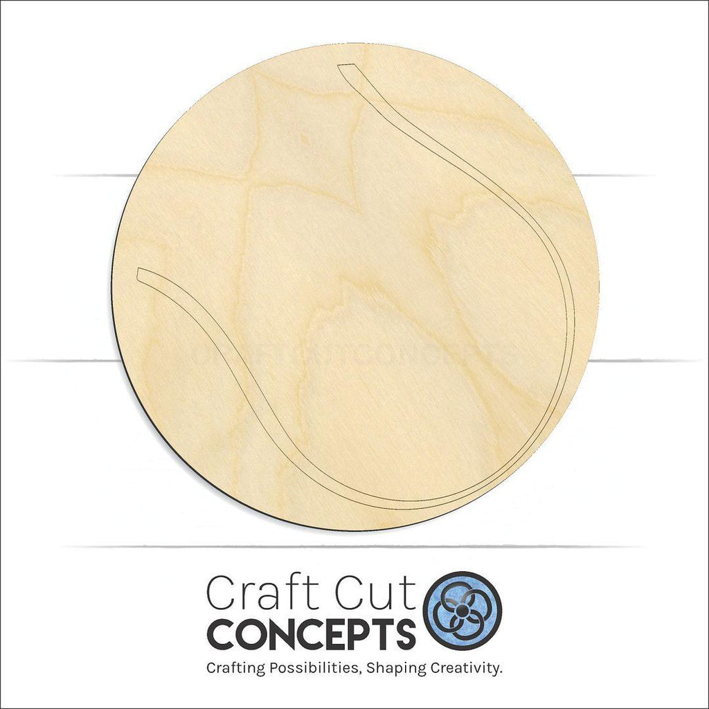 Craft Cut Concepts Logo under a wood Tennis Ball craft shape and blank