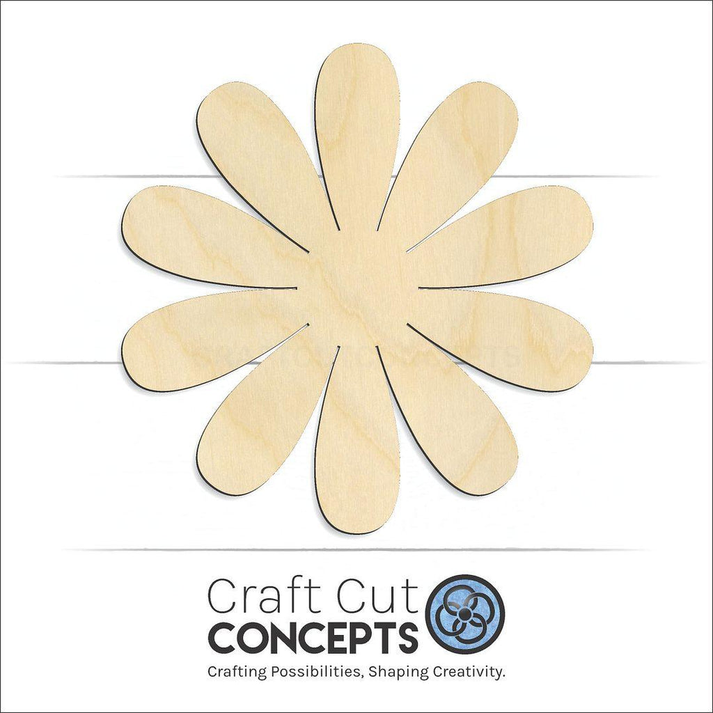 Craft Cut Concepts Logo under a wood Daisy craft shape and blank
