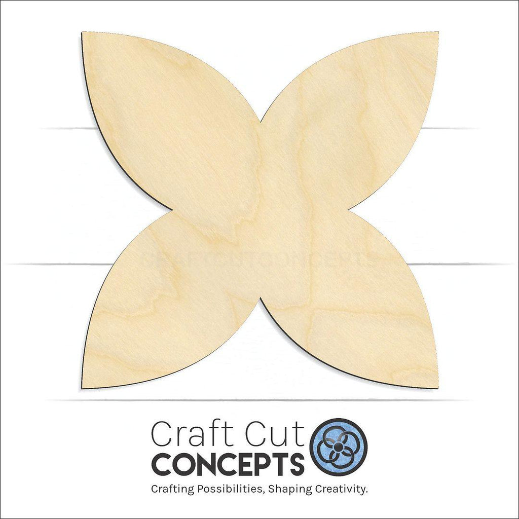 Craft Cut Concepts Logo under a wood Flower Pedal craft shape and blank