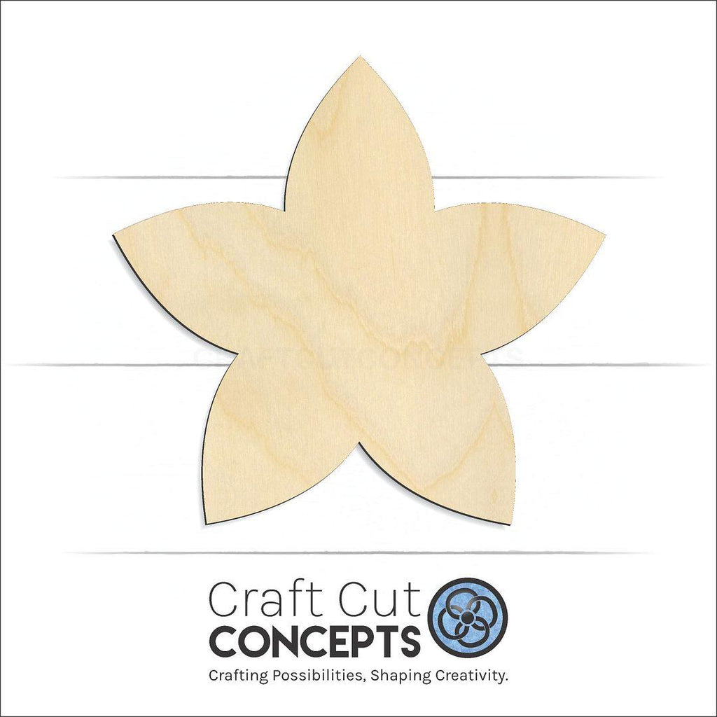 Craft Cut Concepts Logo under a wood Flower craft shape and blank