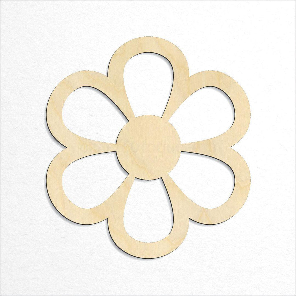 Wooden Daisy Flower craft shape available in sizes of 3 inch and up