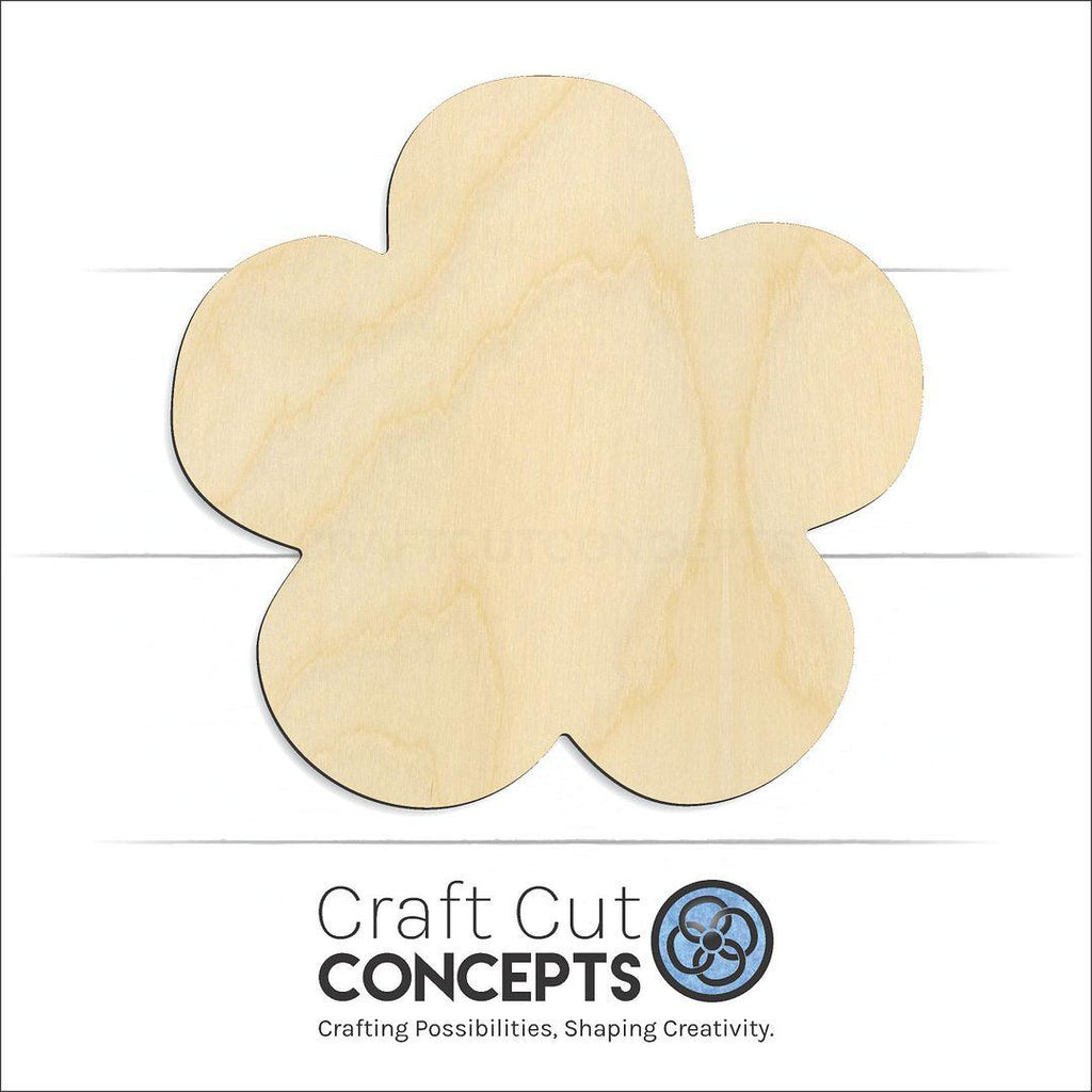 Craft Cut Concepts Logo under a wood Daisy Flower craft shape and blank