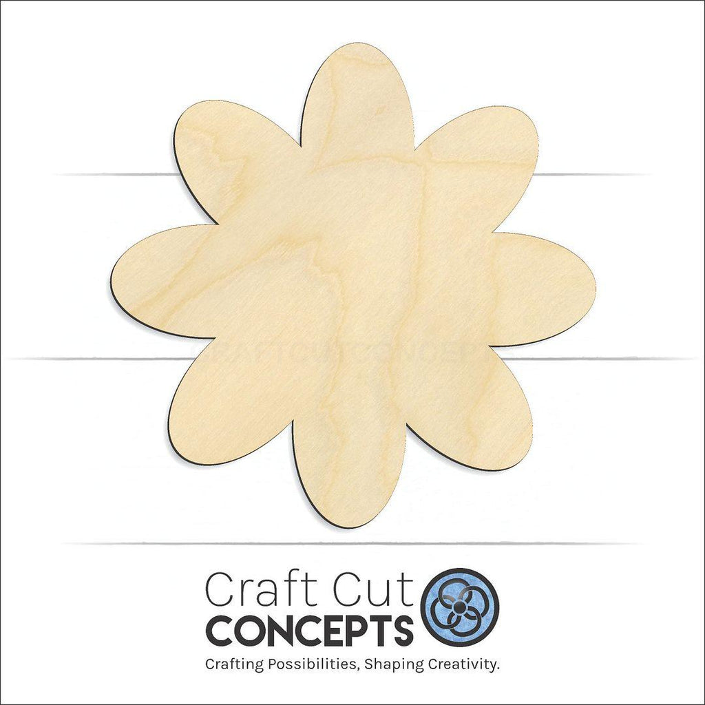 Craft Cut Concepts Logo under a wood Daisy Pedal craft shape and blank