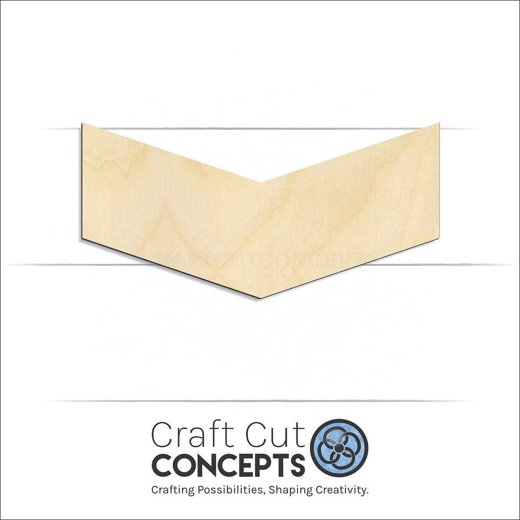 Craft Cut Concepts Logo under a wood Chevron Arrow craft shape and blank