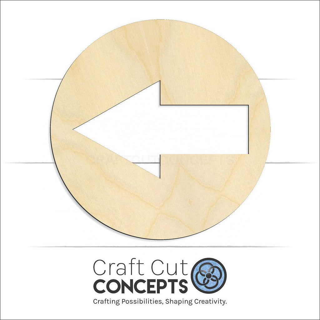 Craft Cut Concepts Logo under a wood Circled Arrow craft shape and blank