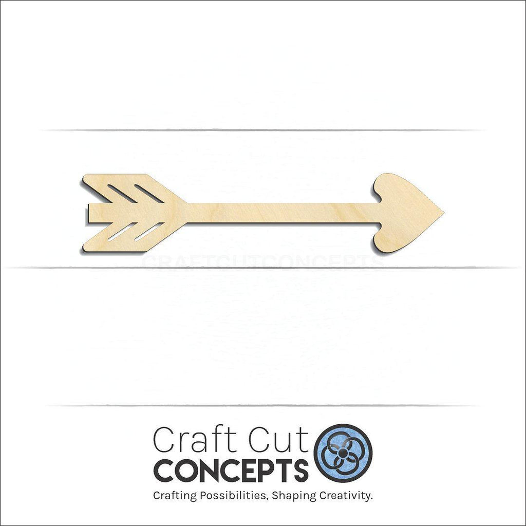 Craft Cut Concepts Logo under a wood Arrow Head craft shape and blank