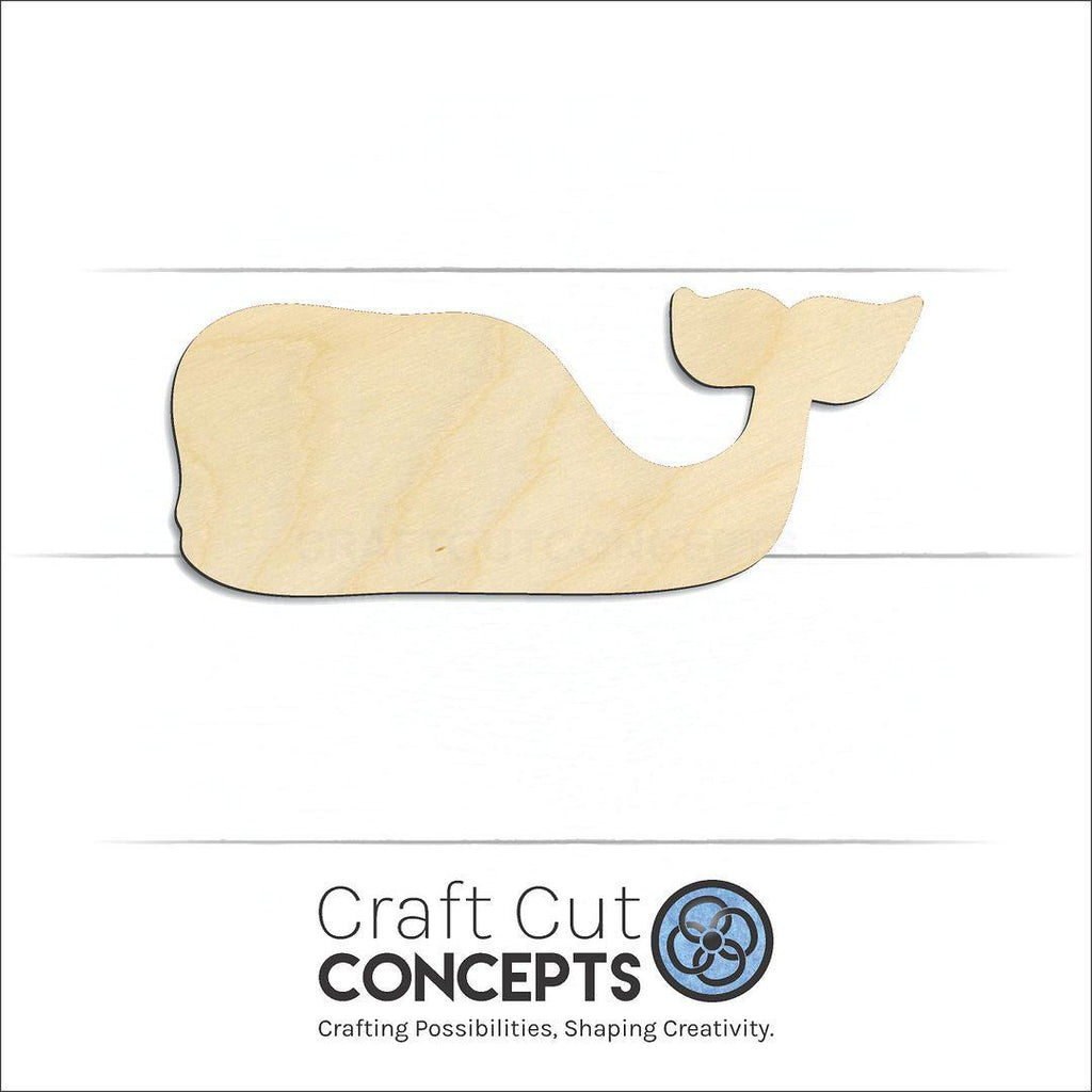 Craft Cut Concepts Logo under a wood Cartoon Whale craft shape and blank