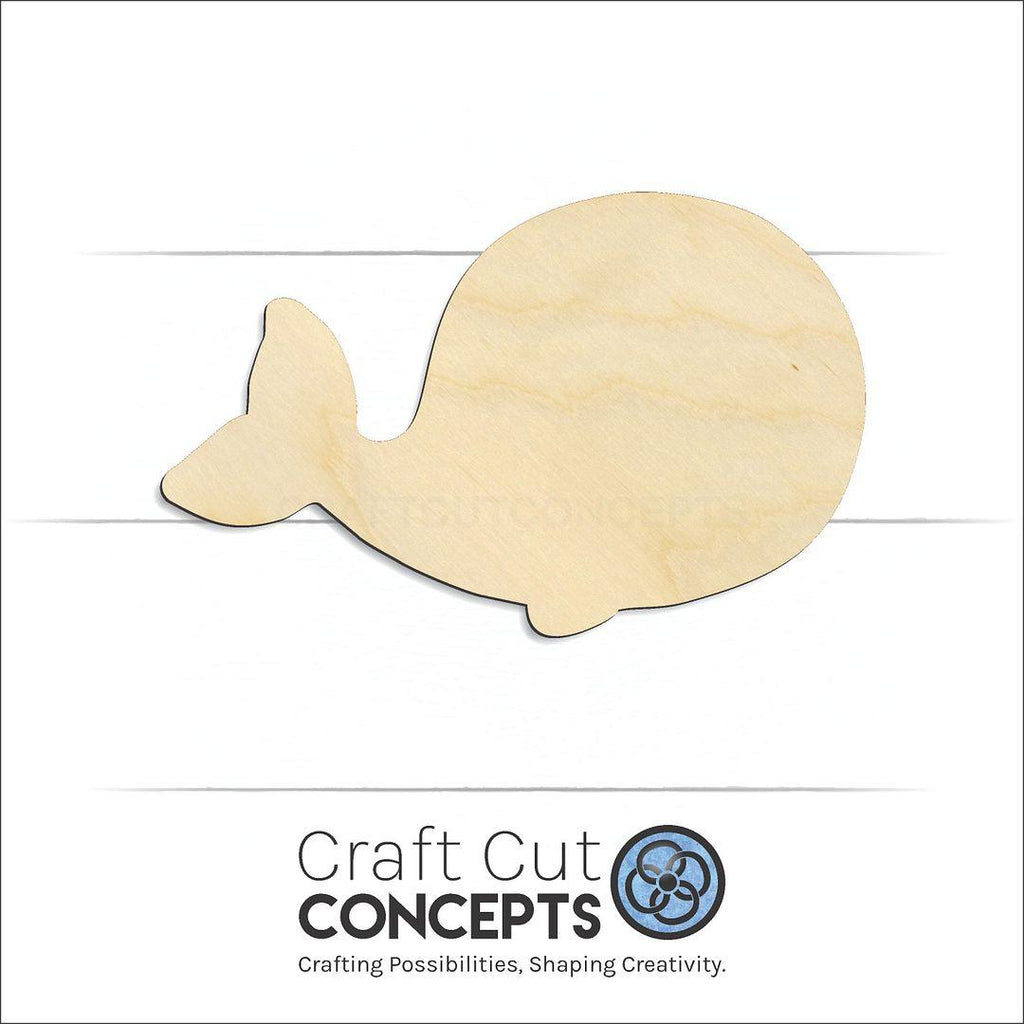 Craft Cut Concepts Logo under a wood Cartoon Whale craft shape and blank