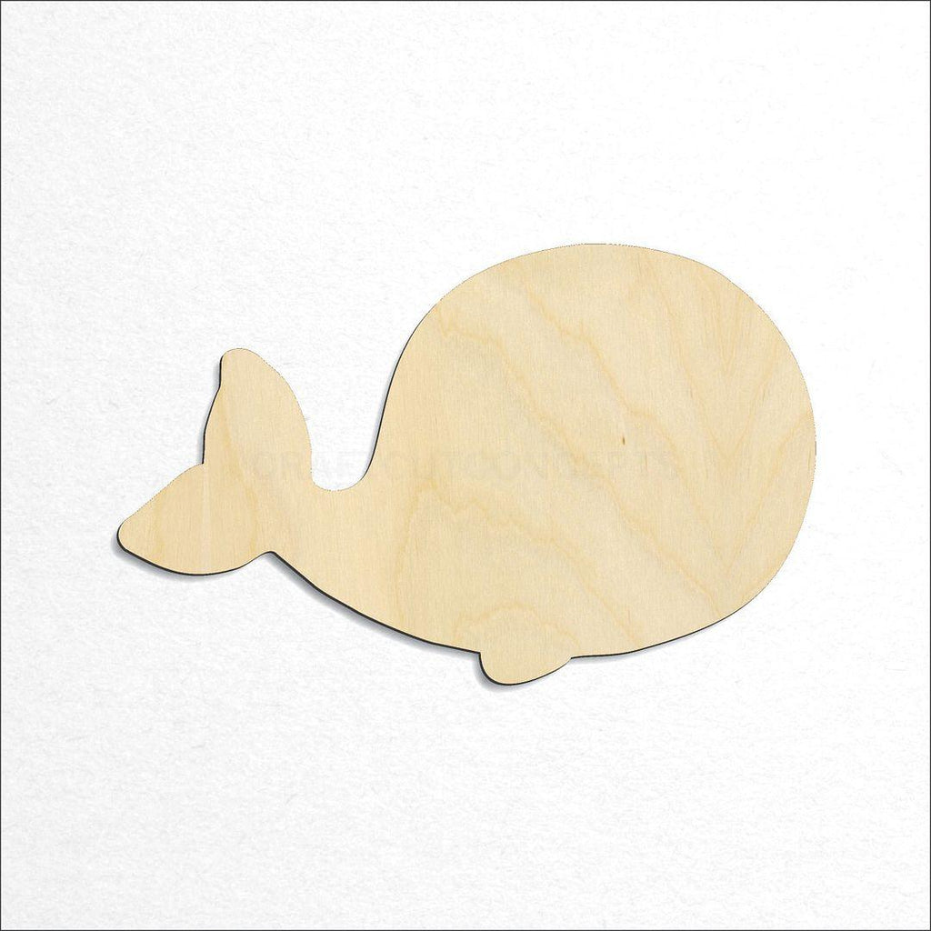 Wooden Cartoon Whale craft shape available in sizes of 2 inch and up