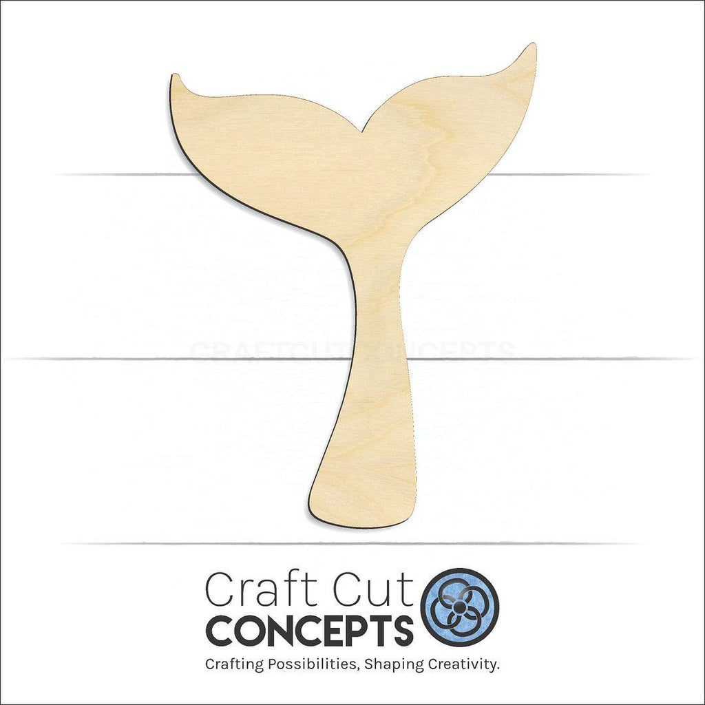 Craft Cut Concepts Logo under a wood Whale Tail craft shape and blank