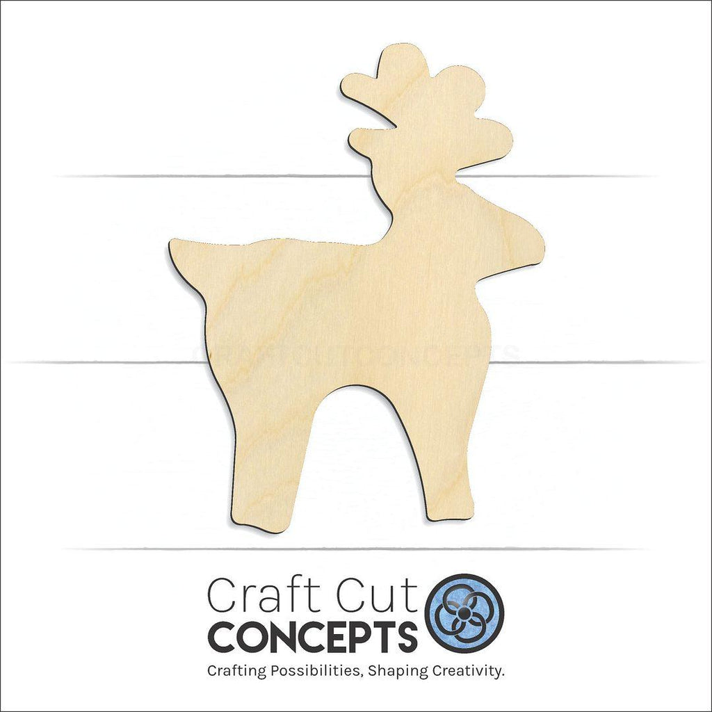 Craft Cut Concepts Logo under a wood Christmas Reindeer craft shape and blank