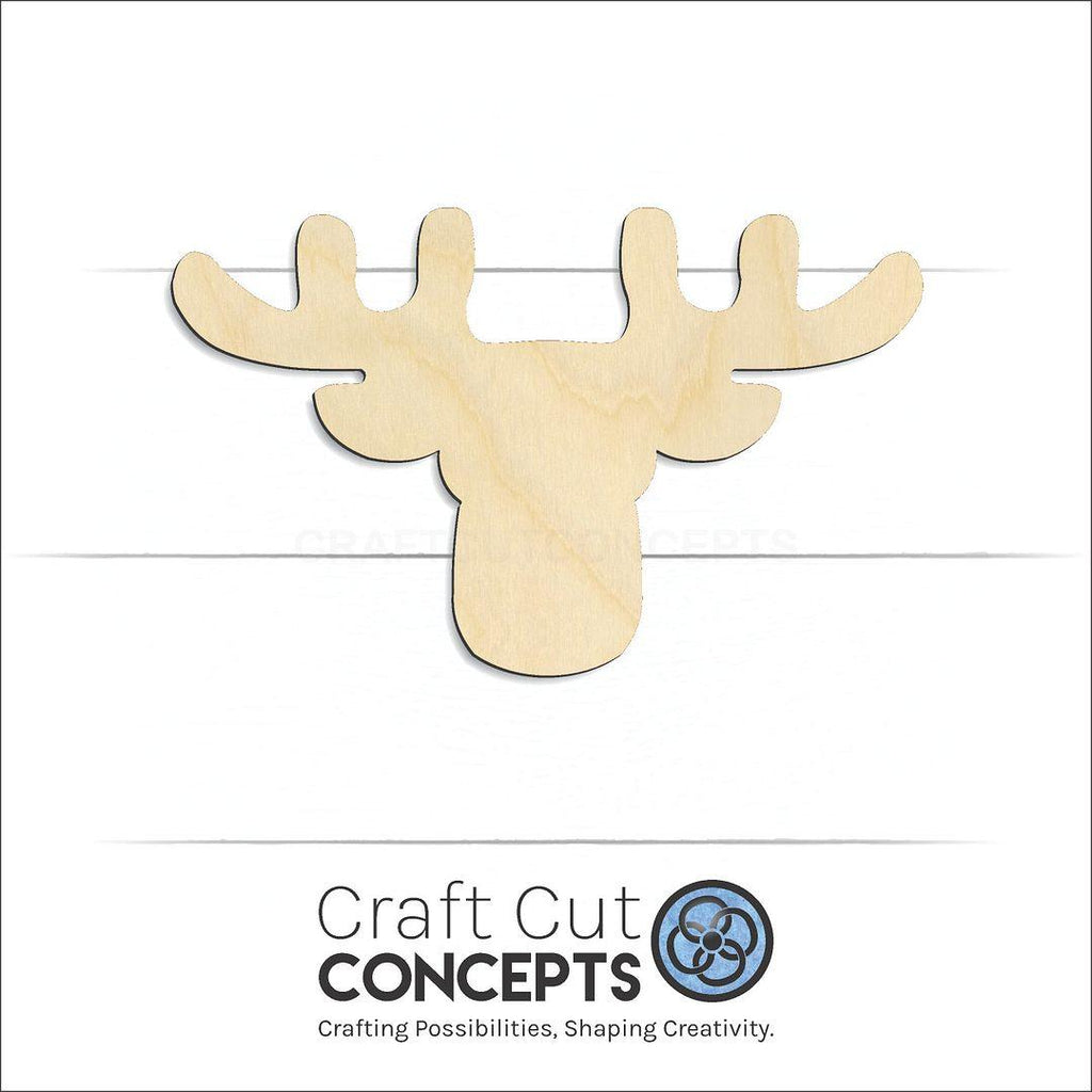 Craft Cut Concepts Logo under a wood Christmas Reindeer craft shape and blank