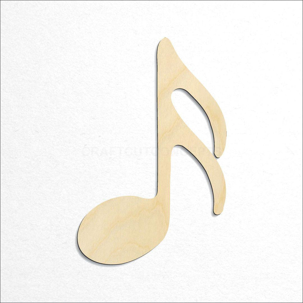 Wooden Sixteenth Note craft shape available in sizes of 2 inch and up