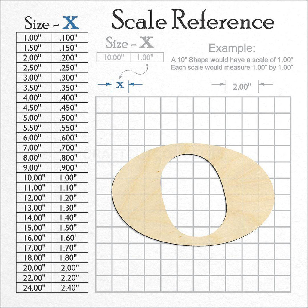 A scale and graph image showing a wood Whole Note craft blank