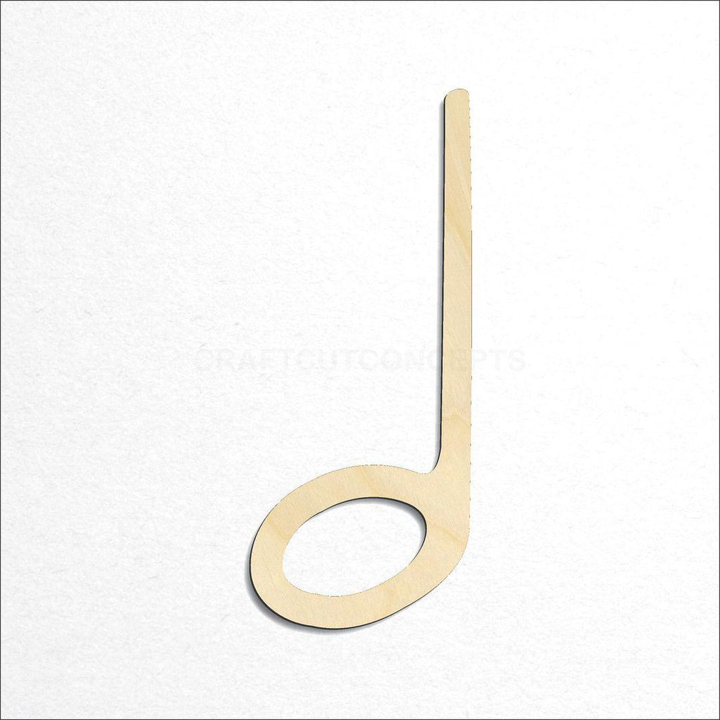 Wooden Half Note craft shape available in sizes of 2 inch and up