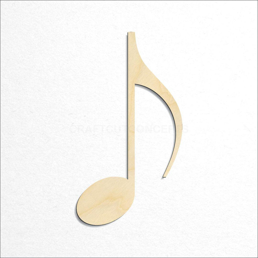 Wooden Sixteenth Note craft shape available in sizes of 4 inch and up