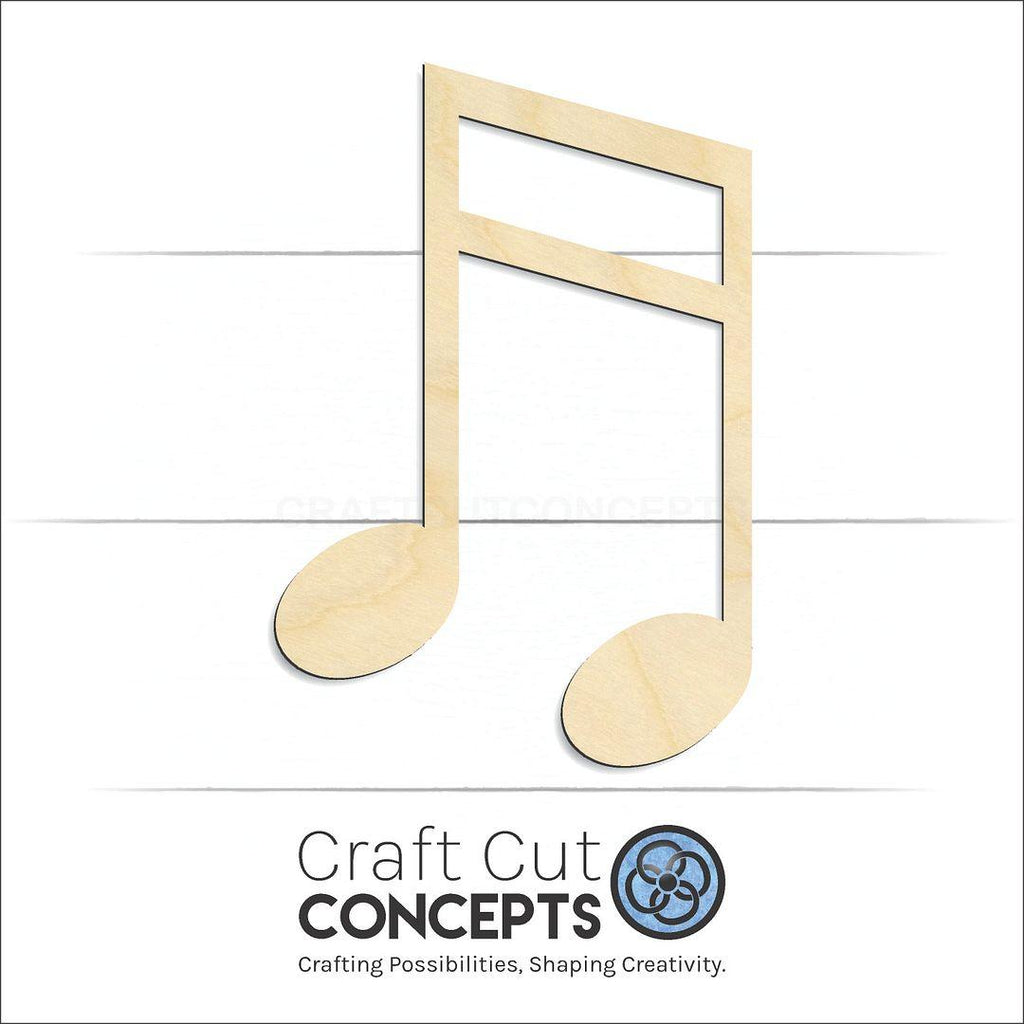 Craft Cut Concepts Logo under a wood Eighth Note craft shape and blank