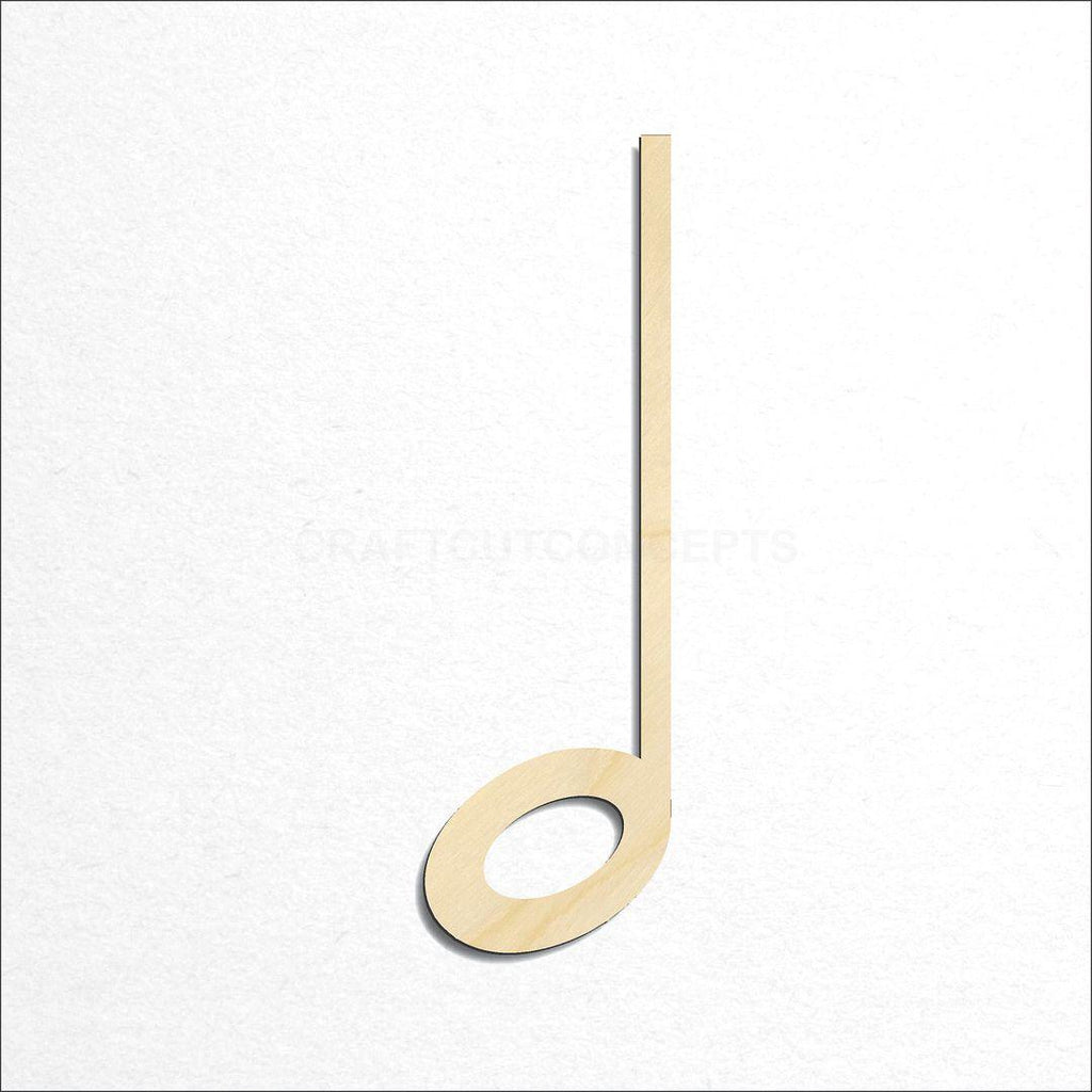 Wooden Half Clef craft shape available in sizes of 2 inch and up