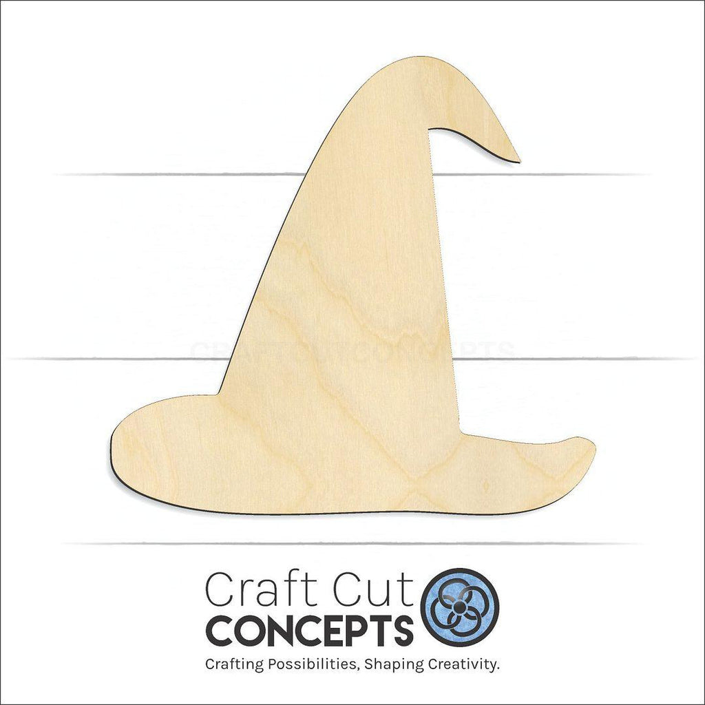 Craft Cut Concepts Logo under a wood WitchHat craft shape and blank