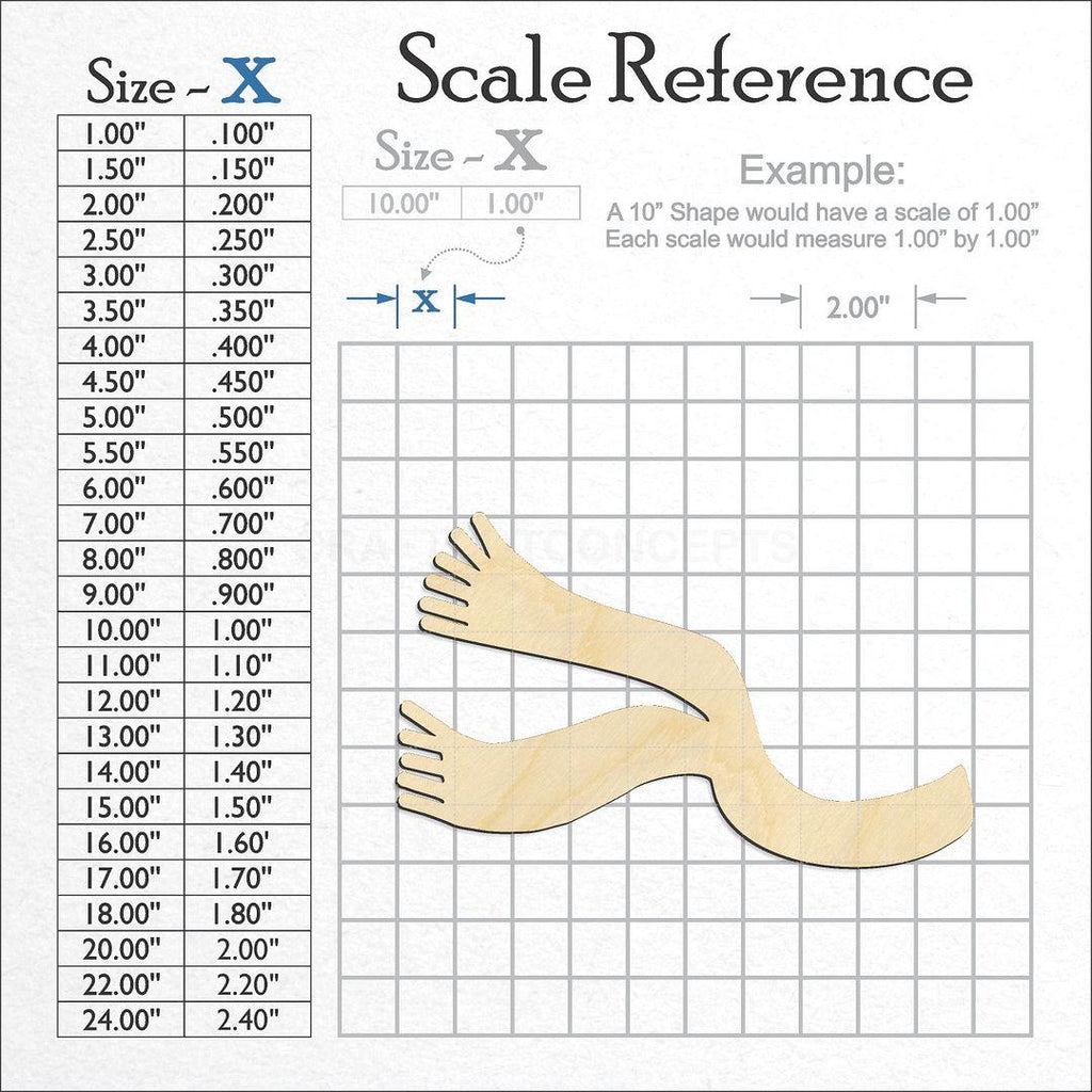 A scale and graph image showing a wood Scarf craft blank