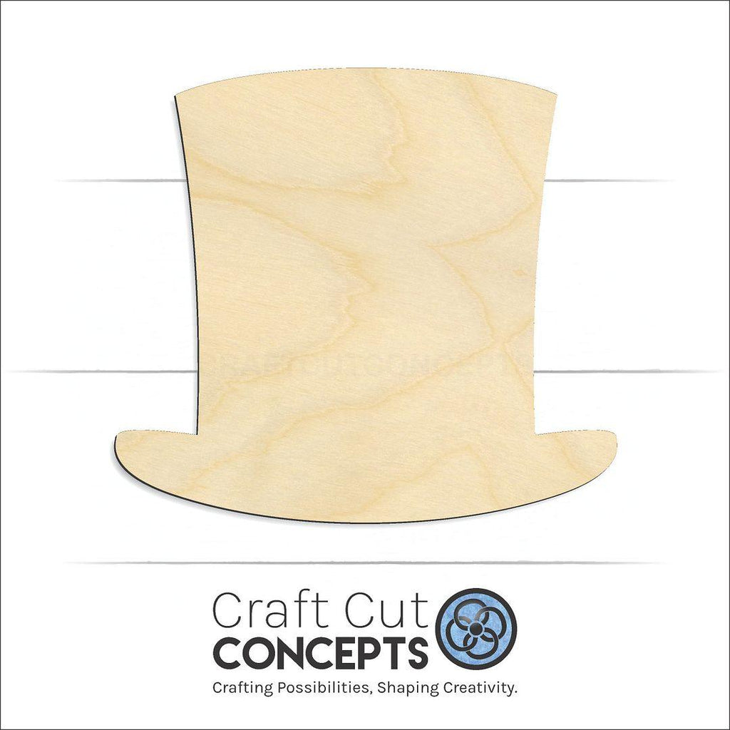 Craft Cut Concepts Logo under a wood Top Hat craft shape and blank