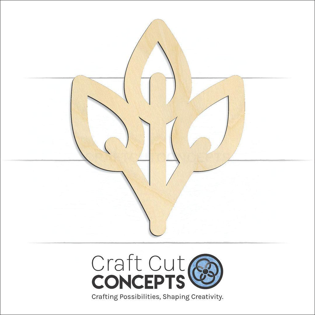 Craft Cut Concepts Logo under a wood Three Leaf Branch craft shape and blank